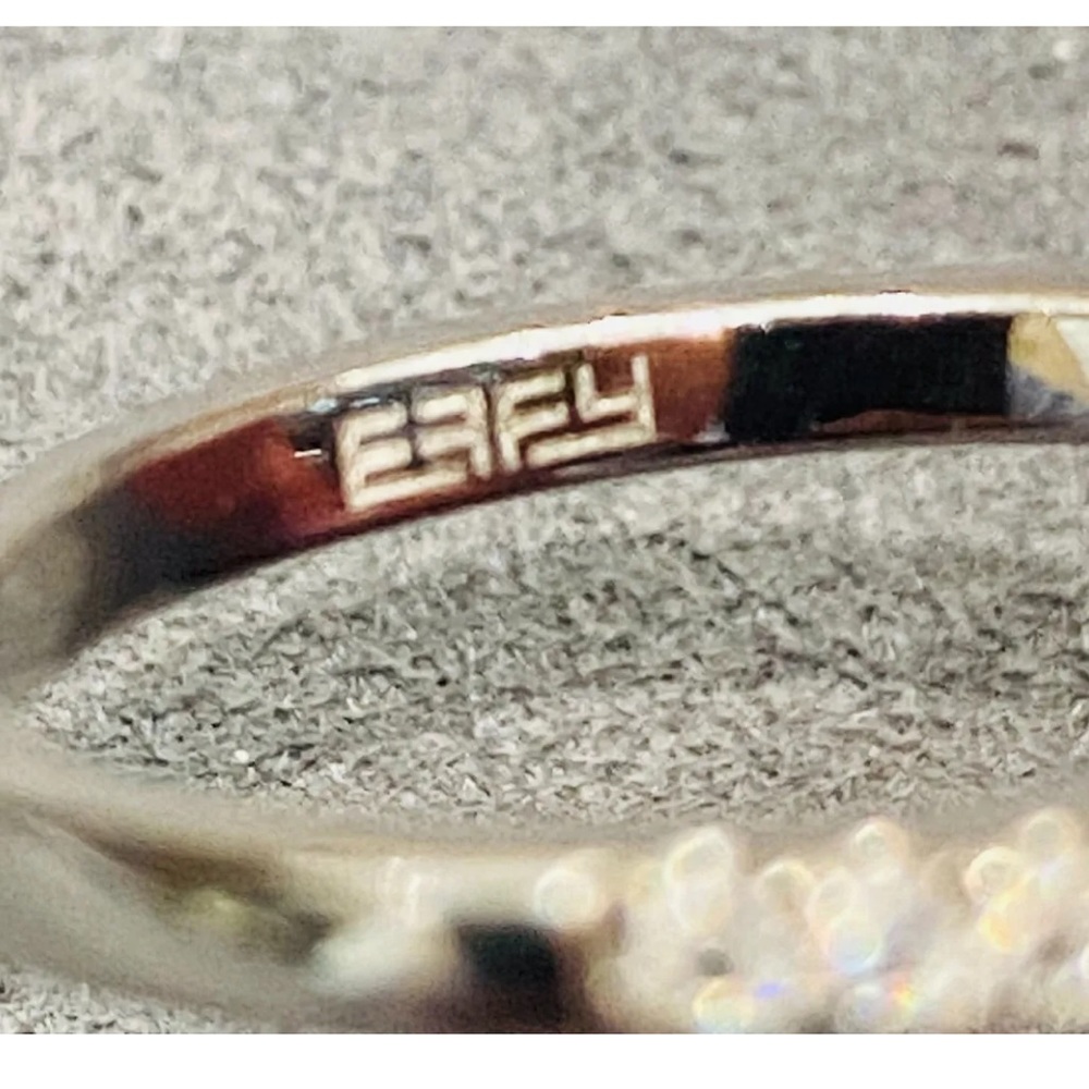 EFFY Deep LONDON BLUE TOPAZ & Bright DIAMOND Halo set in 14k White Gold RING LN - Picture 7 of 11